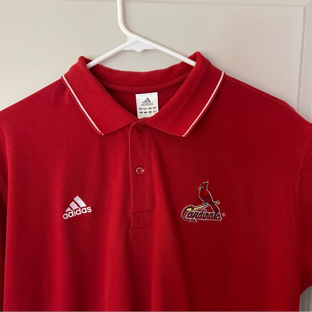 Adidas St. Louis Cardinals mens short sleeve polo shirt | size large - Picture 6 of 10